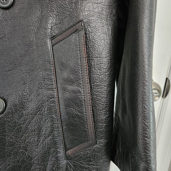 COACH Leather Peacoat Size M (Oversized) - Picture 11 of 15